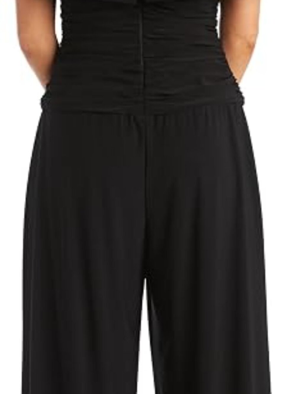 โจ R&M Richards Black Rhinestone Strap Cold Shoulder Jumpsuit Size 8 NWT - Picture 3 of 6